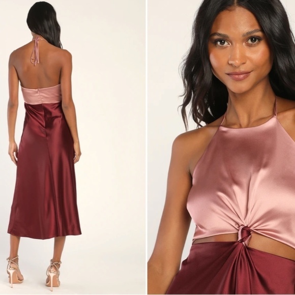 LULUS Wedding Elegant Sexy Classy Formal Event Modest Midi Dress NWOT - Picture 3 of 4